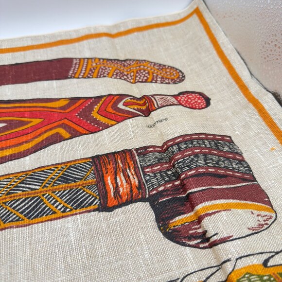 Heil Aboriginal Art Australia 100% Pure Linen Kitchen Tea Towel Flax 18x30 - Picture 5 of 16